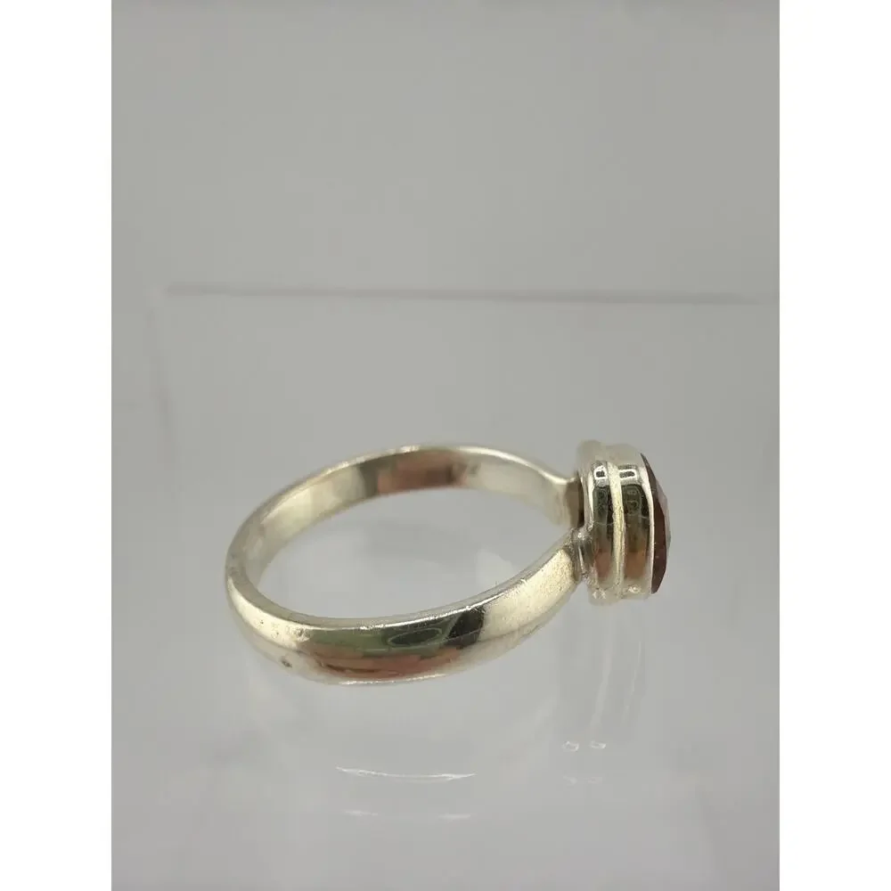 925 Sterling Silver Irregular Rose Cut Tourmaline Ring Size 9